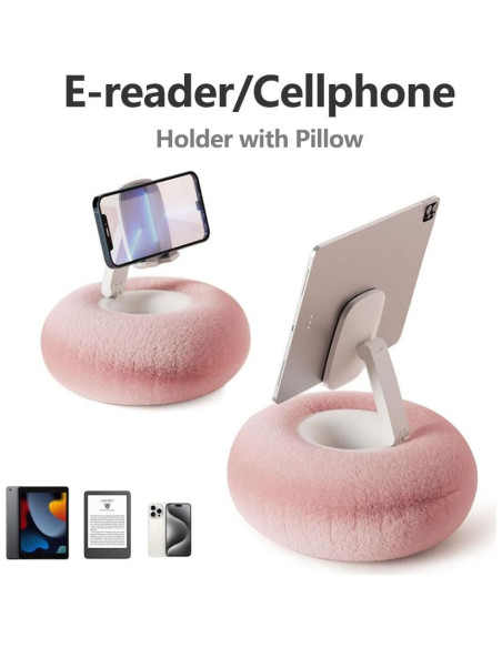 Soporte de Teléfono con Almohada NKV - Portátil y Ajustable Rosa