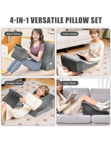 Conjunto de Almohadas en Cuña Giantex con Soporte para Tableta