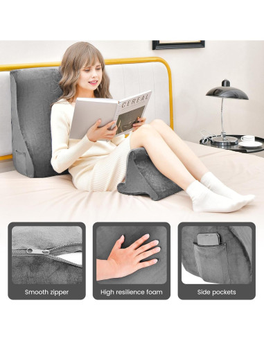 Conjunto de Almohadas en Cuña Giantex con Soporte para Tableta