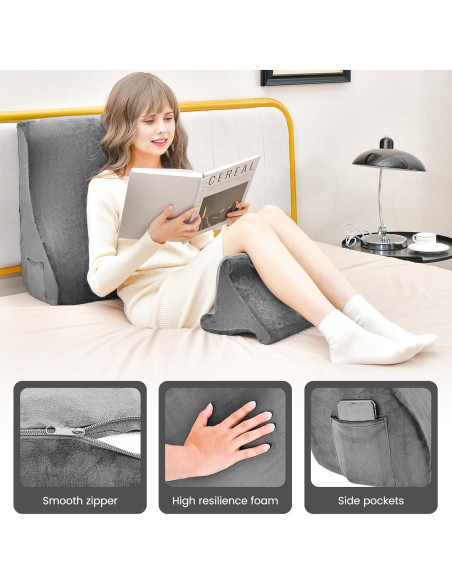 Conjunto de Almohadas en Cuña Giantex con Soporte para Tableta