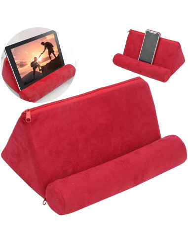 Soporte de Almohada KIMISS para Tabletas y Móviles Rojo 24.5x16.5x12 cm