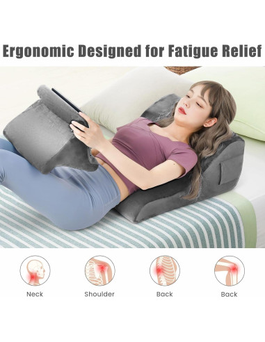 Conjunto de Almohadas en Cuña Giantex con Soporte para Tableta