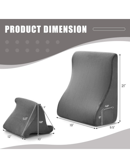 Conjunto de Almohadas en Cuña Giantex con Soporte para Tableta