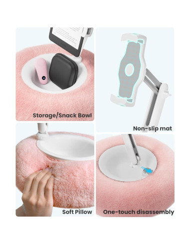 Soporte de Almohada para Tablet VoltifyMax 360 Ajustable Rosa
