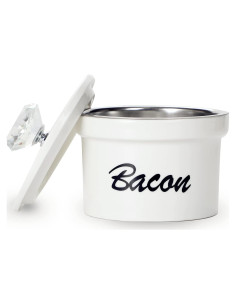 Contenedor de Grasa de Tocino HAOTOP con Tapa de Cristal 354 ml