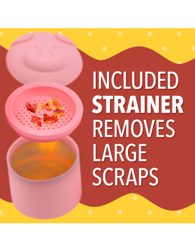 Contenedor de Grasa en Forma de Cerdo Impresa 2 Tazas Silicona