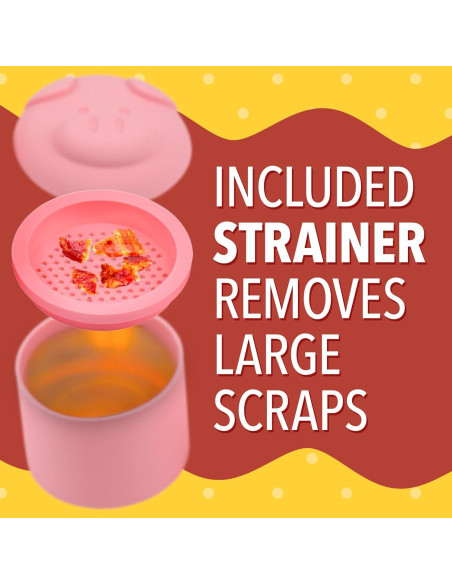 Contenedor de Grasa en Forma de Cerdo Impresa 2 Tazas Silicona