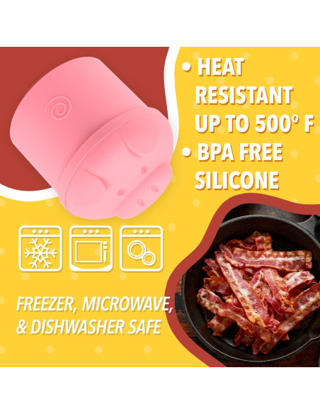 Contenedor de Grasa en Forma de Cerdo Impresa 2 Tazas Silicona