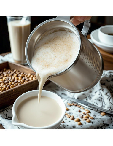 Contenedor de aceite de vidrio 1.5L Abdodar con colador acero