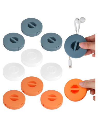 9 Organizadores de Cables Redondos FHUIEWRY - 3 Colores