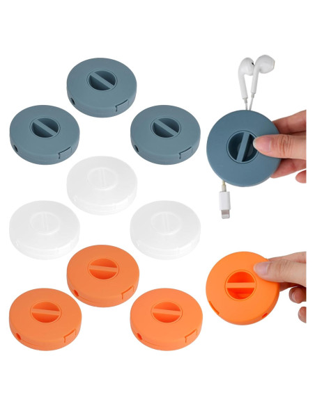 9 Organizadores de Cables Redondos FHUIEWRY - 3 Colores