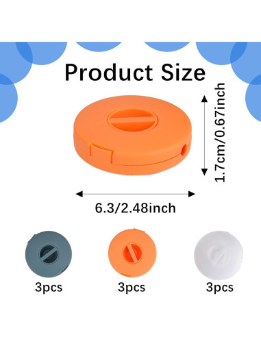9 Organizadores de Cables Redondos FHUIEWRY - 3 Colores