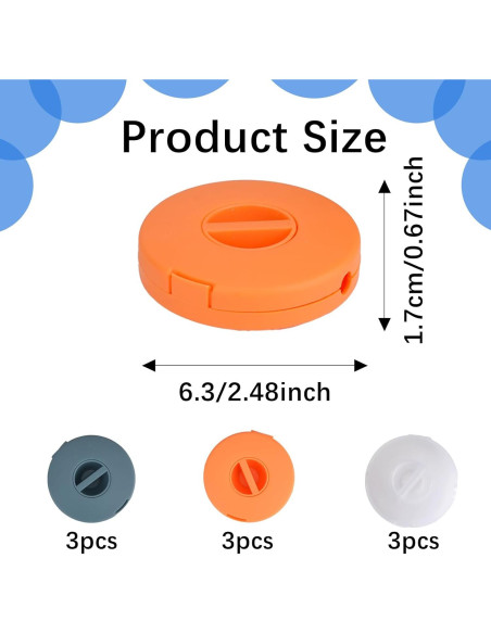 9 Organizadores de Cables Redondos FHUIEWRY - 3 Colores