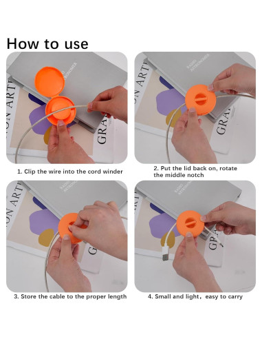 9 Organizadores de Cables Redondos FHUIEWRY - 3 Colores