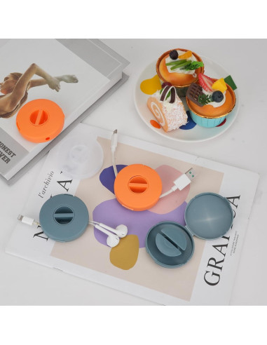 9 Organizadores de Cables Redondos FHUIEWRY - 3 Colores