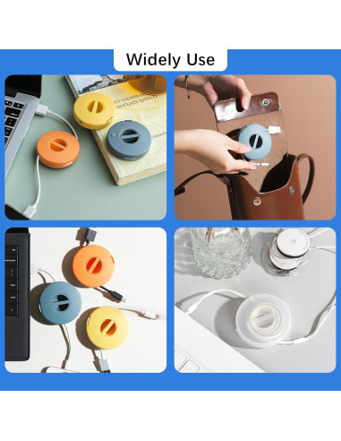 9 Organizadores de Cables Redondos FHUIEWRY - 3 Colores