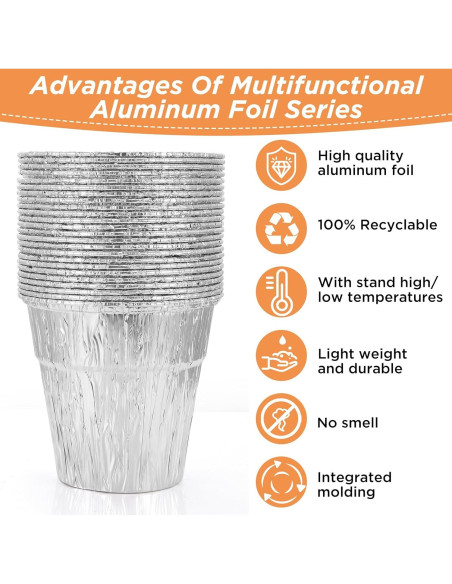 Paquete de 24 forros desechables para cubo de grasa Whaleme 16x15 cm Paquete de 24 forros desechables para cubo de grasa Whaleme 16x15 cm