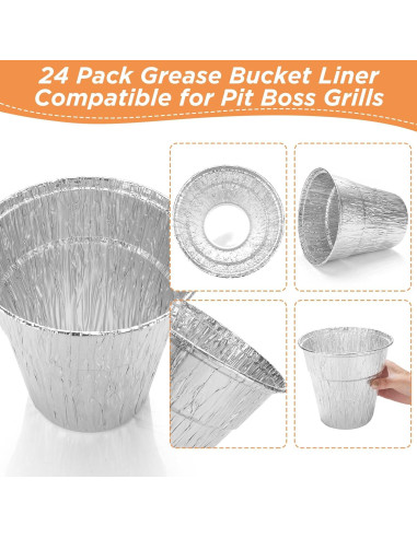 Paquete de 24 forros desechables para cubo de grasa Whaleme 16x15 cm