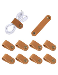 10 Clips Organizador de Cables de Cuero PU QfwdfcTrenz