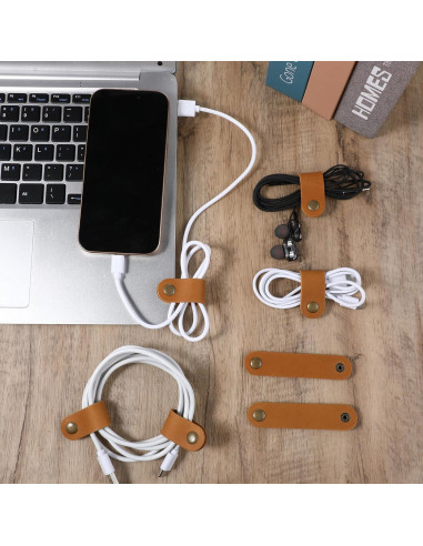 10 Clips Organizador de Cables de Cuero PU QfwdfcTrenz