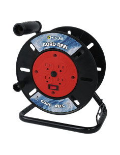 Carrete de Almacenamiento de Cables Zorky 30.48m Rojo