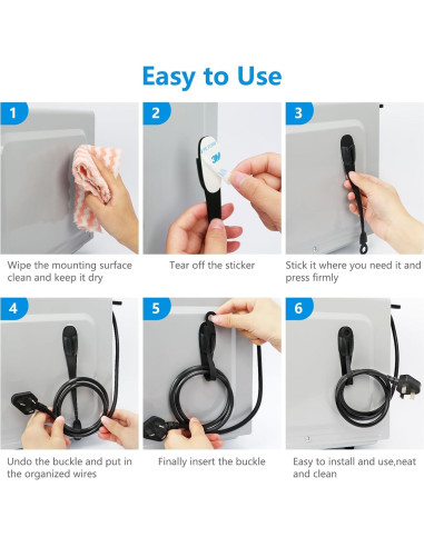 Organizador de Cables FYY 4 Pcs Soporte Adhesivo Silicona
