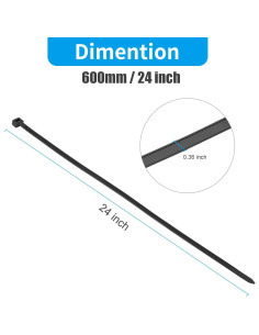 Cintas de Cierre XINGO 61 cm Negras Alta Resistencia 100 PCS 2