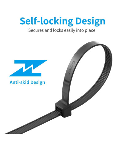 Cintas de Cierre XINGO 61 cm Negras Alta Resistencia 100 PCS