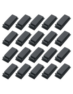 20 Clips de Gestión de Cables Autoadhesivos WELWIK PA66 Negros