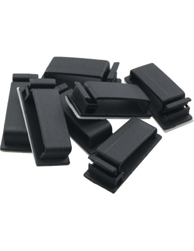 20 Clips de Gestión de Cables Autoadhesivos WELWIK PA66 Negros