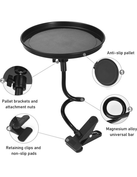 Bandeja de Comida Ajustable para Auto Povtii 22 cm Antideslizante