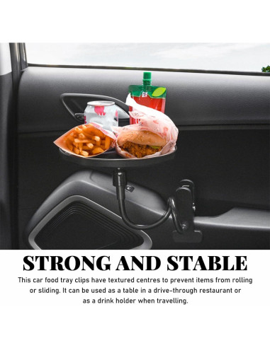 Bandeja de Comida Ajustable para Auto Povtii 22 cm Antideslizante