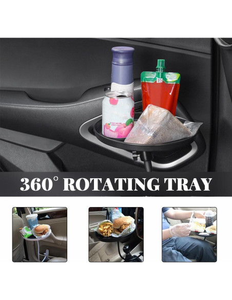 Bandeja de Comida Ajustable para Auto Povtii 22 cm Antideslizante