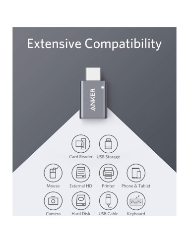 Adaptador USB-C Anker 2 Piezas Alta Velocidad Tipo C a USB 3.0