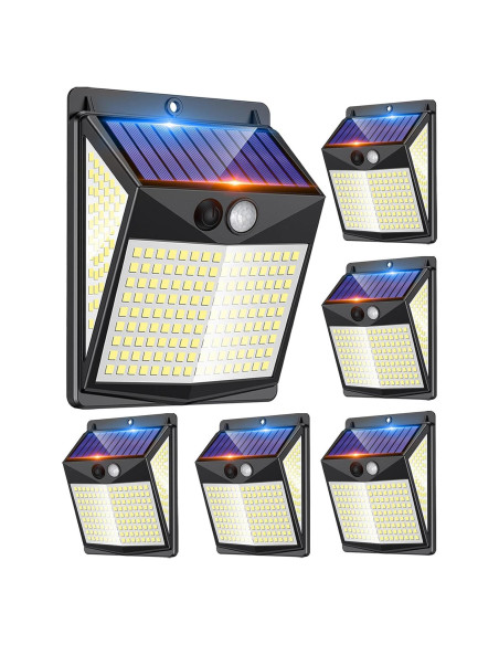 Luces Solares de Movimiento ECGER 238 LED IP65 6 Paquete Luces Solares de Movimiento ECGER 238 LED IP65 6 Paquete