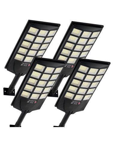 Luces Solares de Calle AQRAOU 6500K 4PCS Impermeables LED