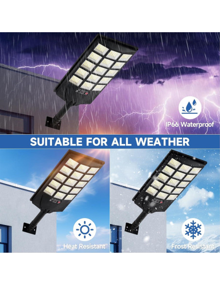 Luces Solares de Calle AQRAOU 6500K 4PCS Impermeables LED Luces Solares de Calle AQRAOU 6500K 4PCS Impermeables LED