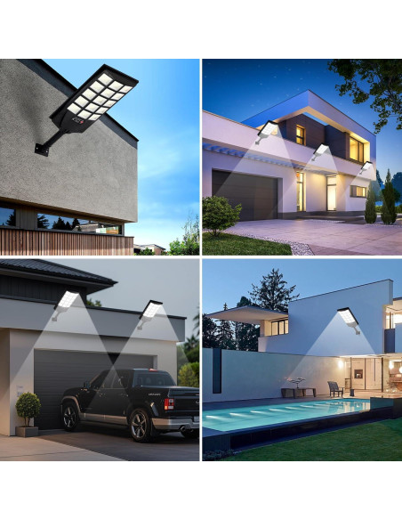 Luces Solares de Calle AQRAOU 6500K 4PCS Impermeables LED Luces Solares de Calle AQRAOU 6500K 4PCS Impermeables LED