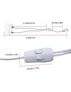 Enchufe de Luz Colgante Rextin E26/E27 6.5m con Interruptor 2