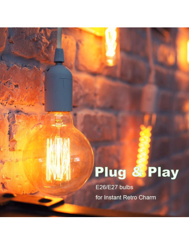 Cordón de Luz Colgante Zarnicy 4.88 m E26/E27 Blanco 2 Paquete