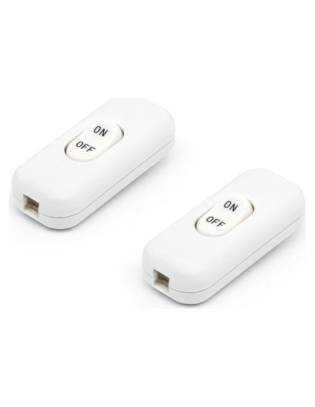 Interruptor de Cable en Línea Surf Turtle 2-Pack Blanco 6A 250V