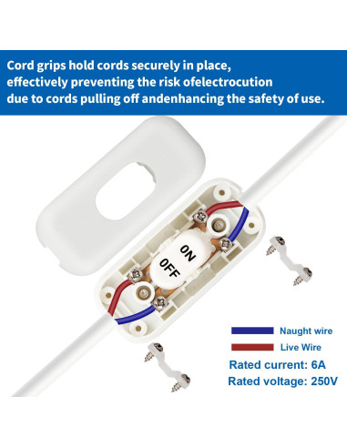 Interruptor de Cable en Línea Surf Turtle 2-Pack Blanco 6A 250V