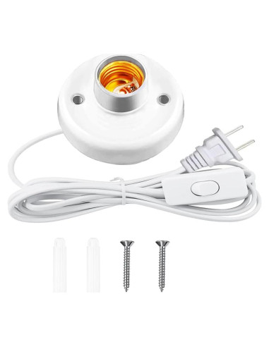 Portalámparas colgante BUBYVV E26/E27 15 pies con interruptor