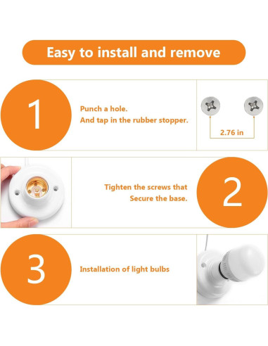 Portalámparas colgante BUBYVV E26/E27 15 pies con interruptor