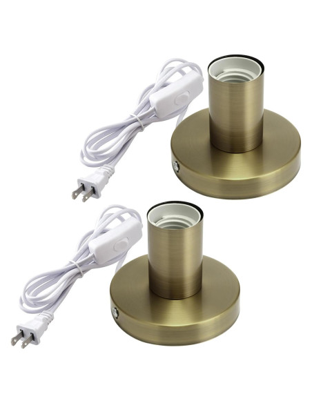 Base de Lámpara de Escritorio Tuanse 2 Pcs Metal Pulido E26 E27