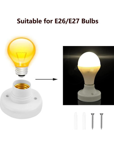 Portalámparas colgante BUBYVV E26/E27 15 pies con interruptor