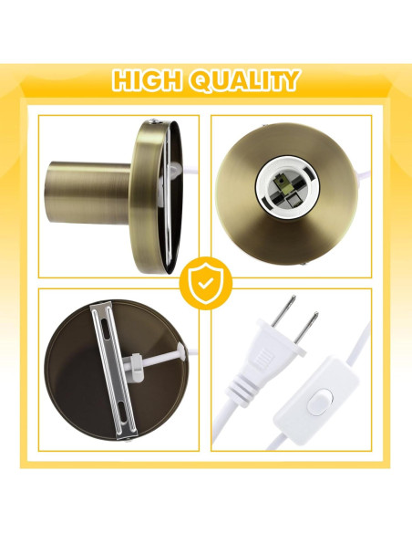 Base de Lámpara de Escritorio Tuanse 2 Pcs Metal Pulido E26 E27