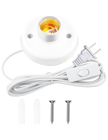 Portalámparas colgante BUBYVV E26/E27 15 pies con interruptor