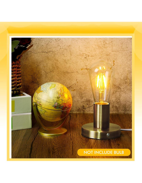 Base de Lámpara de Escritorio Tuanse 2 Pcs Metal Pulido E26 E27