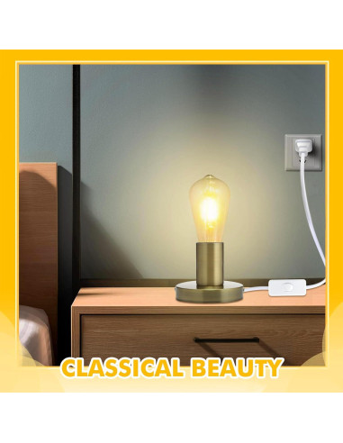 Base de Lámpara de Escritorio Tuanse 2 Pcs Metal Pulido E26 E27